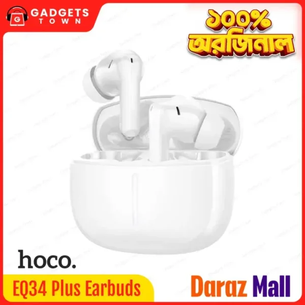 hoco eq34 plus rima true wireless earbuds white